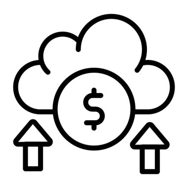 Bulut para yüklemesinin mükemmel tasarım simgesi