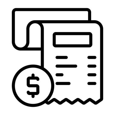 Faturanın doğrusal tasarım simgesi