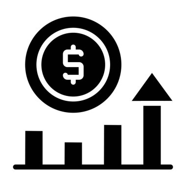 Finansal grafiğin kabartma tasarım simgesi