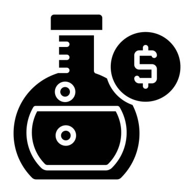 Dolar şişesinin katı tasarım simgesi.