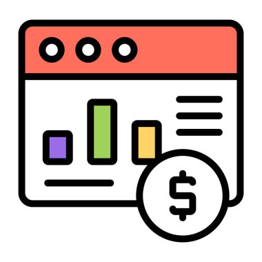 Çevrimiçi iş analizlerinin renkli tasarım simgesi