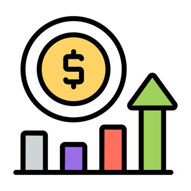 Finansal grafiğin renkli tasarım simgesi