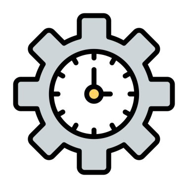 Zaman yönetiminin düz tasarım simgesi