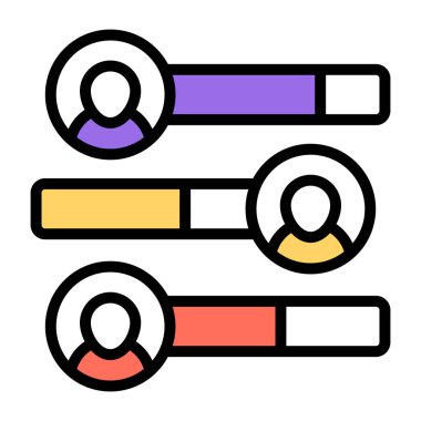 Çalışanların performansının mükemmel tasarım simgesi 