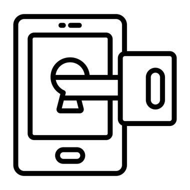 Mobil anahtarın satır tasarım simgesi