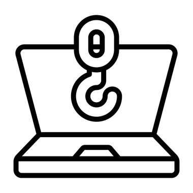 A linear design icon of cybercrime clipart