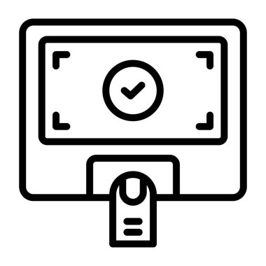 Sanal paranın bir çizgi tasarım simgesi