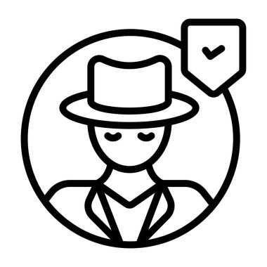 Güvenlik ajanının satır tasarım simgesi