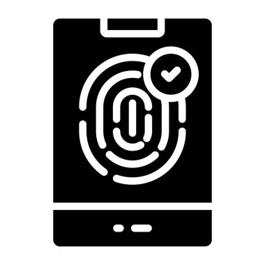 Parmak izi kilidinin modaya uygun tasarım simgesi