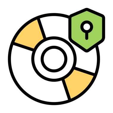 Disk güvenliğinin renkli tasarım simgesi