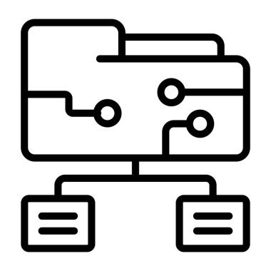 A unique design icon of folder network 