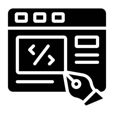 Unique design icon of web coding