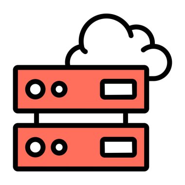 A unique design icon of cloud server