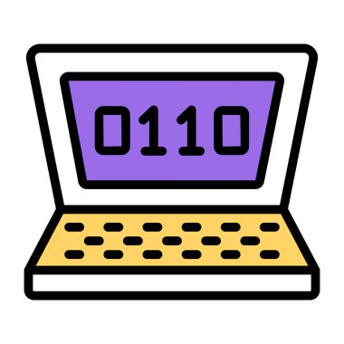 İkili verilerin düzenlenebilir tasarım simgesi