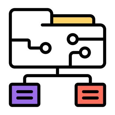 A unique design icon of folder network 