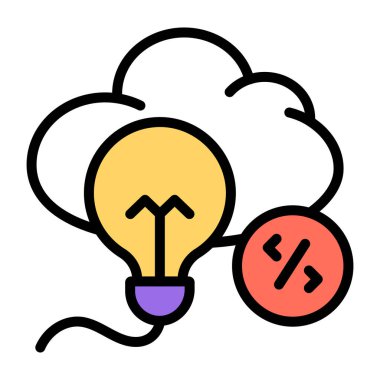 An icon design of cloud idea