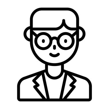 Erkek bilim adamının yaratıcı tasarım simgesi