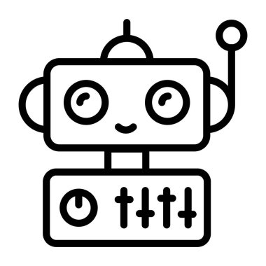 Beyaz arkaplanda izole edilmiş bir robot simgesi tasarımı 