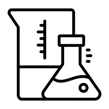 Test tüpü ve deney vektörü olan düzenlenebilir bir kimyasal tasarım simgesi 