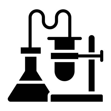 Test tüpü ve deney vektörü olan düzenlenebilir bir kimyasal tasarım simgesi 