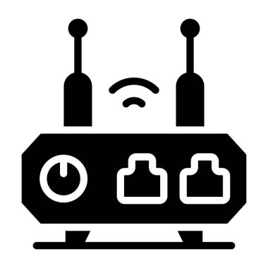 Wi-Fi yönlendiricisinin modern tasarım simgesi 