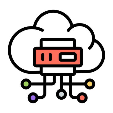 Bulut sunucusunun bir simge tasarımı 