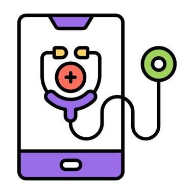 Mobil tıbbi uygulamanın son moda vektör tasarımı