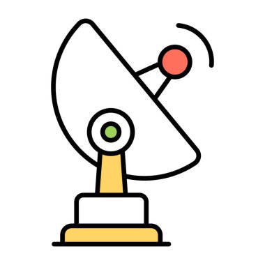 Uydu anteninin düz tasarım simgesi