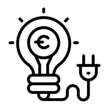 Finansal fikrin çizgi tasarım simgesi