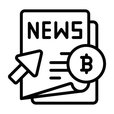 Bitcoin gazetesinin yaratıcı tasarım simgesi