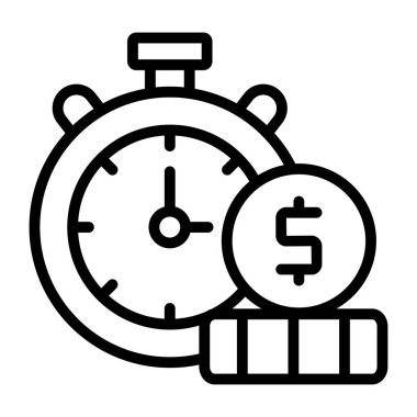 Zamanın çizgi tasarım ikonu paradır.