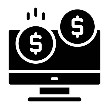 Çevrimiçi yatırımın yaratıcı tasarım simgesi