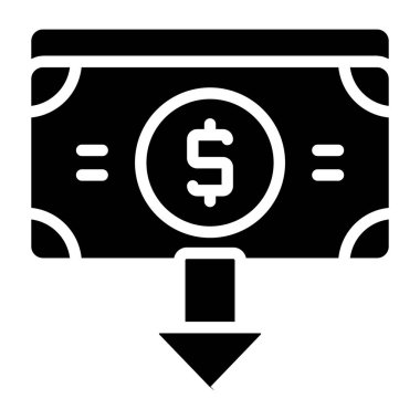 Dolar değerinin altında bir kabartma tasarım simgesi