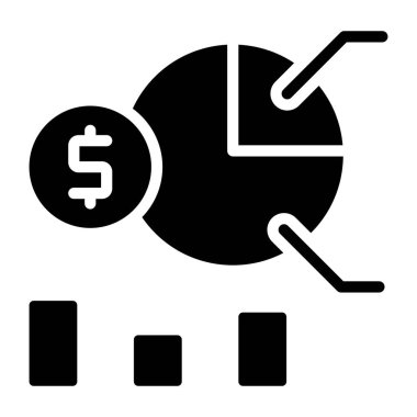 Finansal analizlerin kabartma tasarım simgesi