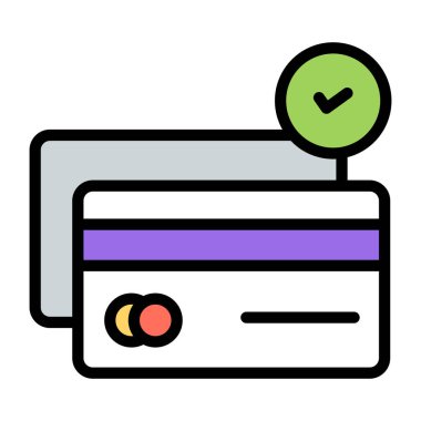 Banka kartının renkli tasarım simgesi