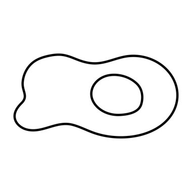 Kızarmış yumurtanın doğrusal tasarım simgesi.