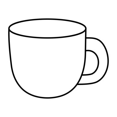 Doğrusal tasarımda bir fincan sıcak kahve.