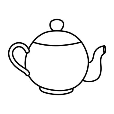 Çaydanlığın doğrusal tasarım simgesi