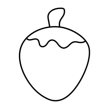 Çileğin doğrusal tasarım simgesi 