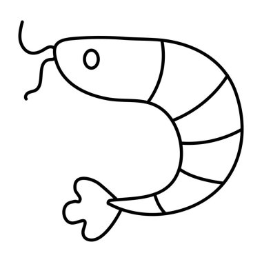 Düzenlenebilir karides tasarımı simgesi 