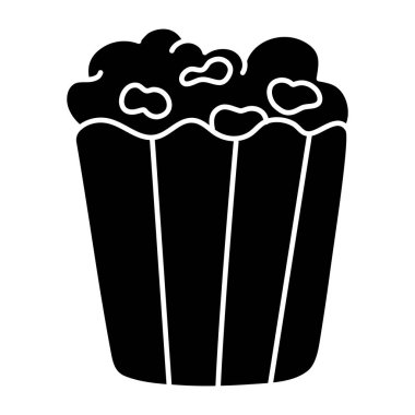 Patlamış mısır kovasının katı tasarım simgesi 