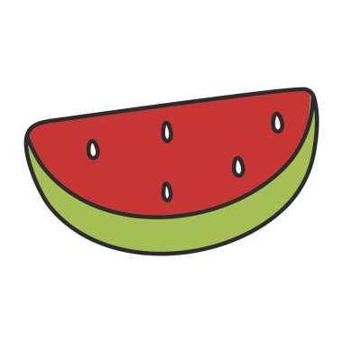Yaz meyve suyu ikonu, karpuz vektör tasarımı 