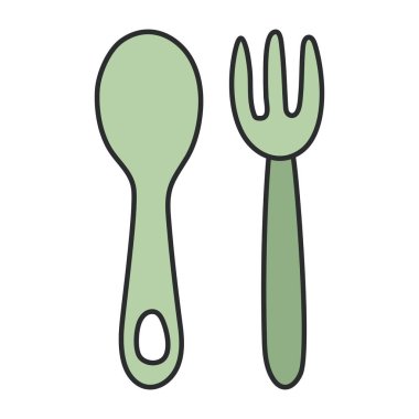 Kaşıklı çatal, sofra takımı simgesi kavramı.