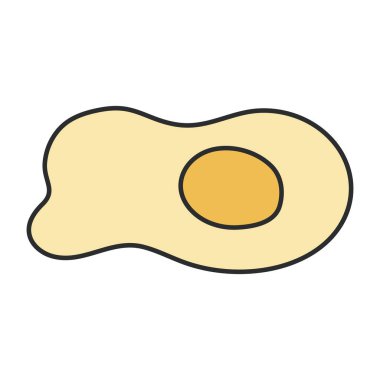 Düz dizayn edilmiş yumurta ikonu.