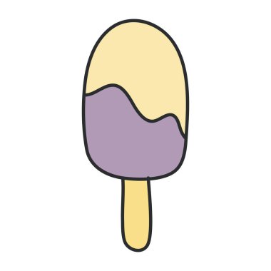 Dondurmanın leziz bir simgesi, buzlu şeker vektörü. 