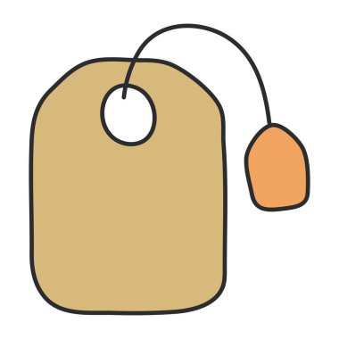 Çay poşetinin kavramsal düz tasarım simgesi