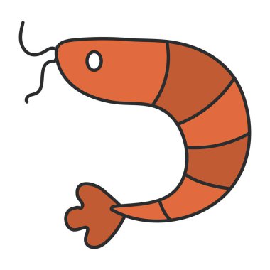 Düzenlenebilir karides tasarımı simgesi 