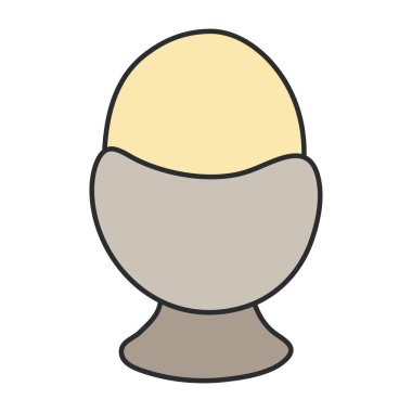 Boiled egg icon, editable vector