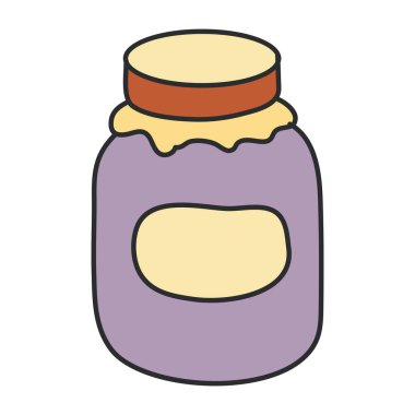 Conceptualizing flat design icon of jam bottle 