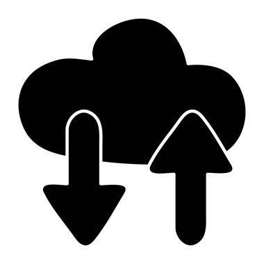 Bulut veri transferinin modaya uygun tasarım simgesi